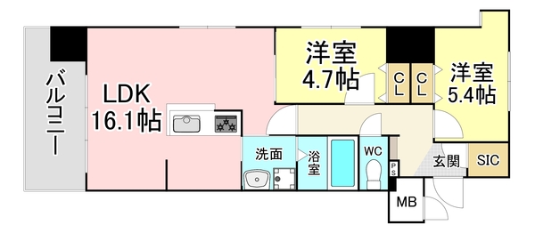 アースコートＹ，ｓシティ片野新町の間取り