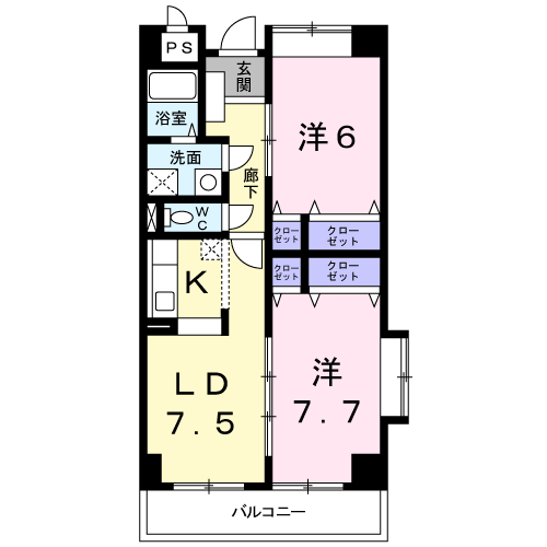 キュウブ由布川の間取り