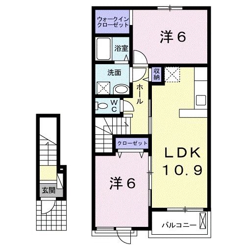 パピヨンタナカＡの間取り