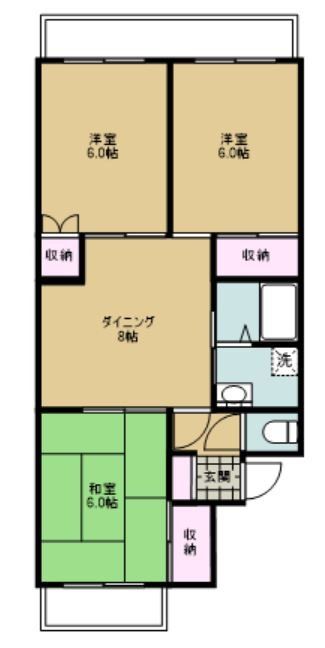 さいたま市見沼区大字南中丸のマンションの間取り