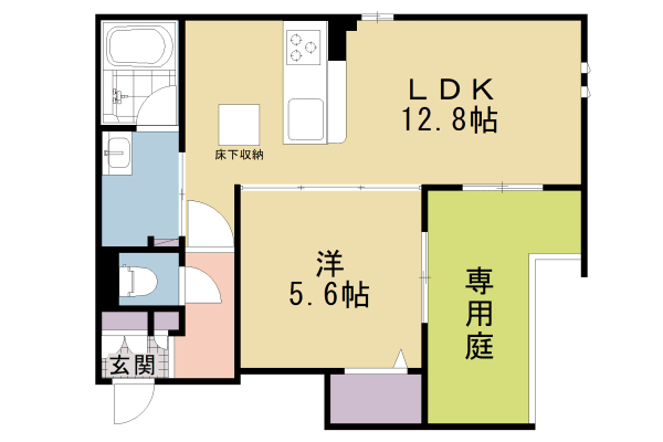 京都市南区西九条大国町のマンションの間取り