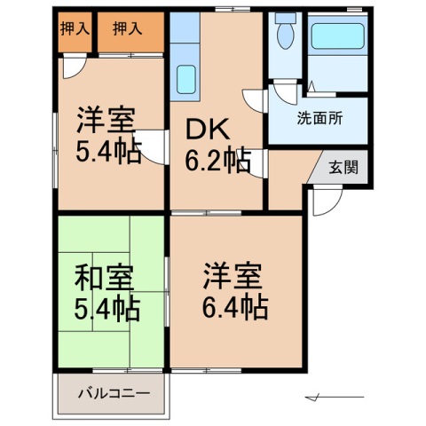 フレグランスフクイの間取り