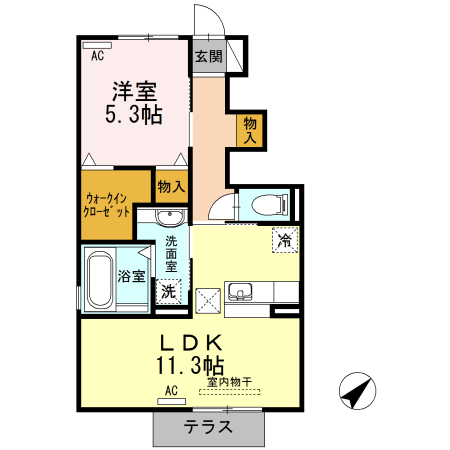 【西尾市中畑町のアパートの間取り】