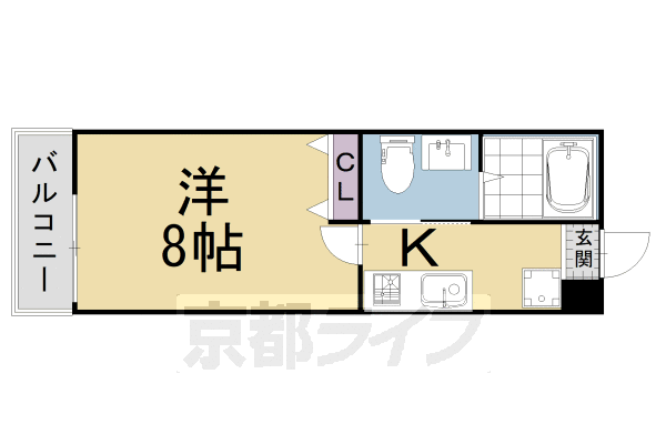 京都市下京区上長福寺町のマンションの間取り