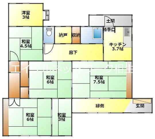 相生市垣内町貸家の間取り