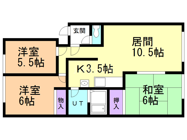 豊岡２・２ハイツの間取り