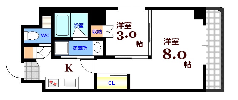 広島市中区千田町のマンションの間取り