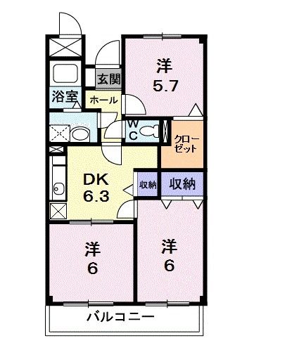 木津川市木津川台のマンションの間取り