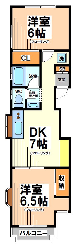 【世田谷区赤堤のアパートの間取り】