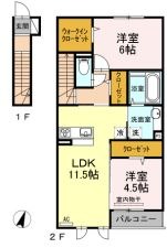 ブルースター東宮　Ｂ館の間取り