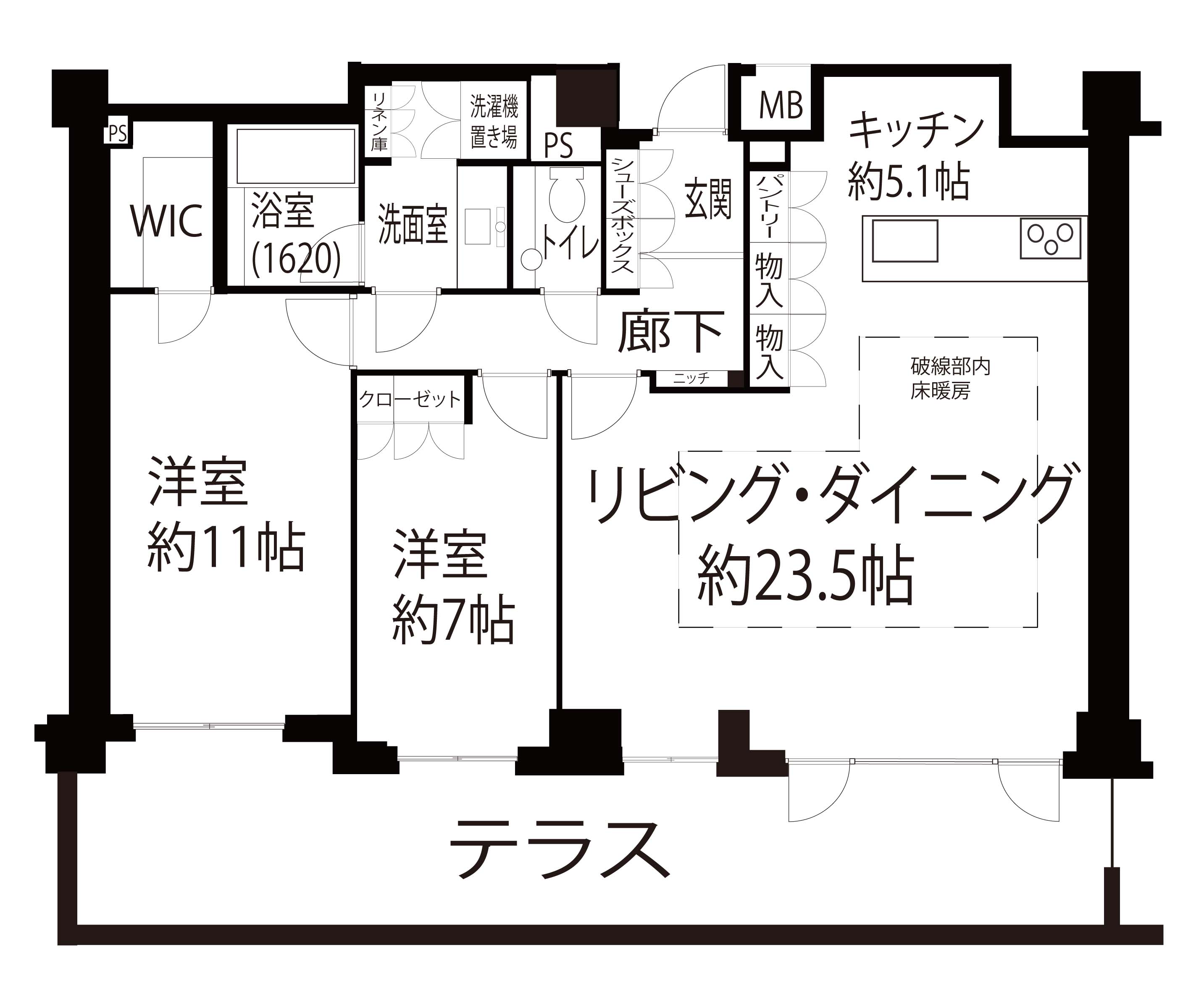 クレヴィア帝塚山ザ・ハウスの間取り