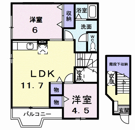 ウインズＫ２の間取り