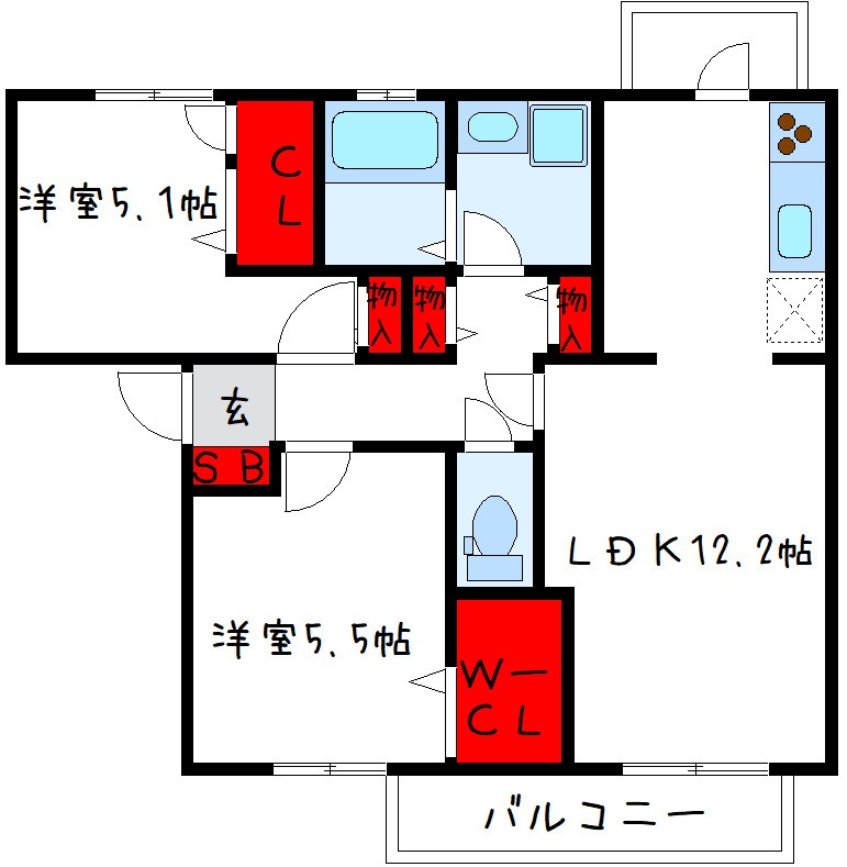 和泉市池田下町のアパートの間取り