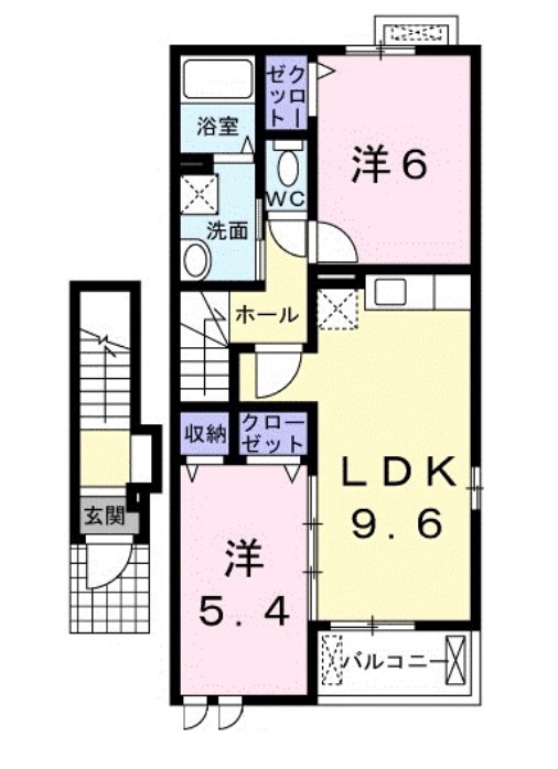 呉市広徳丸町のアパートの間取り