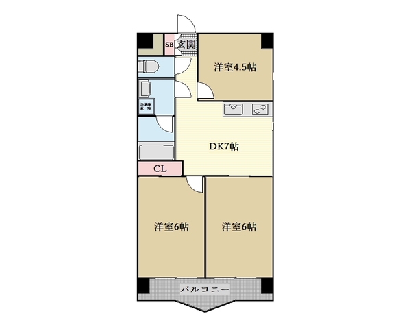 ファンシービル岩間の間取り