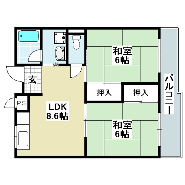 吹田市清水のマンションの間取り