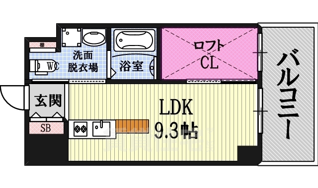 大阪市浪速区久保吉のマンションの間取り