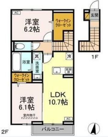 四街道市下志津新田のアパートの間取り