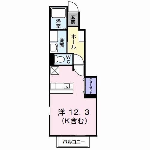 北九州市小倉南区沼緑町のアパートの間取り