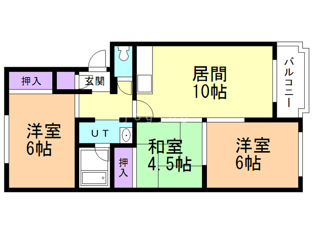 札幌市厚別区大谷地東のマンションの間取り