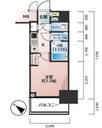 大阪市港区磯路のマンションの間取り