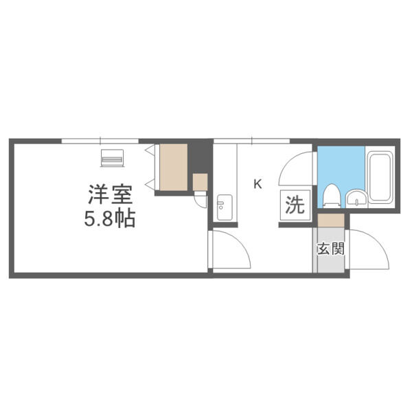 夕張市南清水沢のマンションの間取り