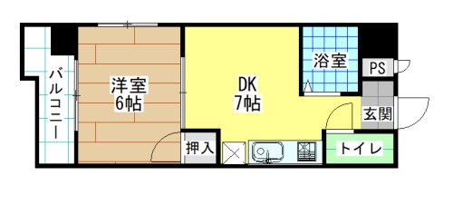 【北九州市戸畑区中原東のマンションの間取り】