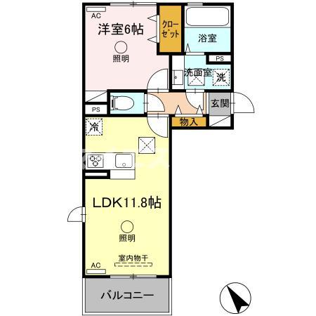 アベニール新八代の間取り