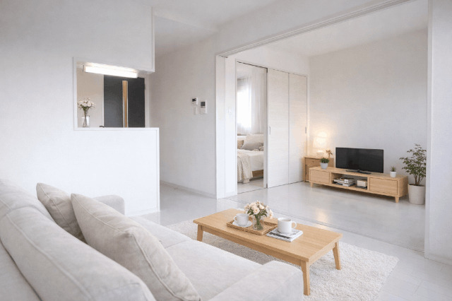 居室・リビング　家具はＡＩで生成しています。