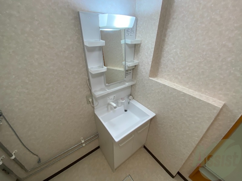 洗面設備　シャンプードレッサー。身支度はここでばっちりですね。