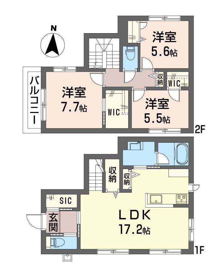 ＪＲ中央線 日野駅 徒歩10分 2階建 築1年の間取り写真