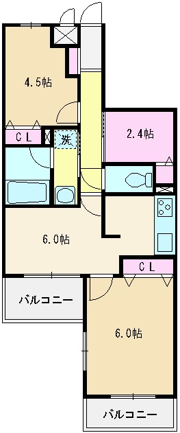 東武東上線 志木駅 徒歩16分 5階建 築34年の間取り写真