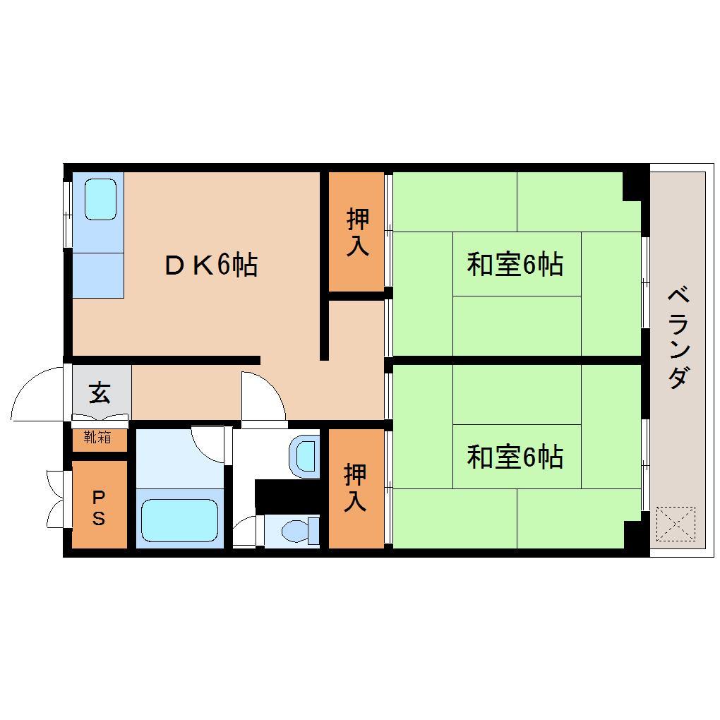 奈良県生駒市壱分町（マンション）の賃貸物件の間取り