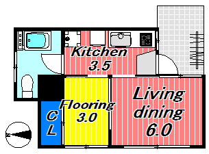 渋谷区西原のアパートの間取り