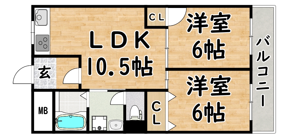 大阪市平野区平野上町のマンションの間取り