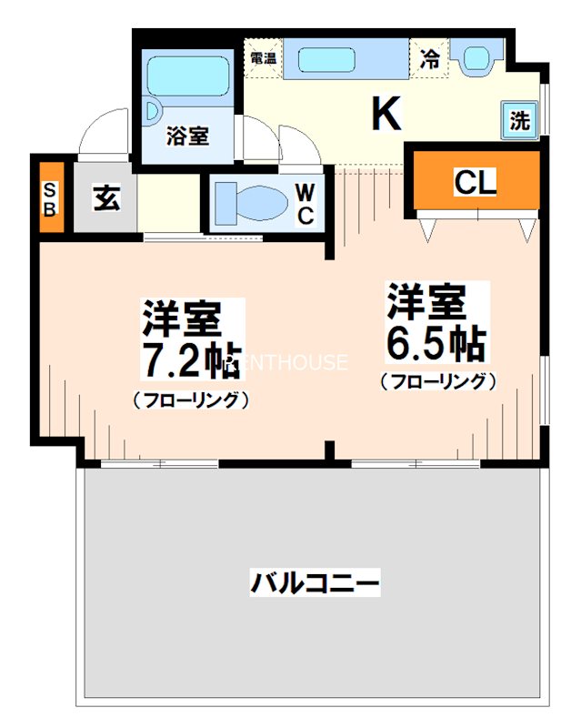 府中市府中町のマンションの間取り