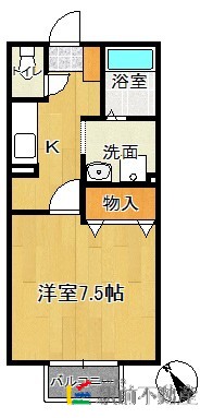 【糟屋郡新宮町夜臼のアパートの間取り】