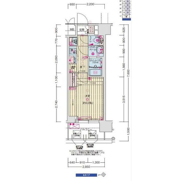 大阪府大阪市大正区三軒家東２の賃貸マンションの間取り