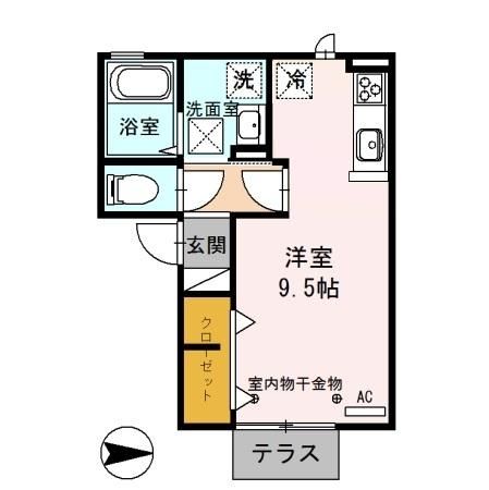 小松市打越町のアパートの間取り