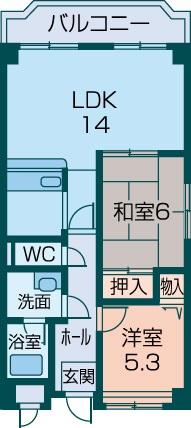 橿原市木原町のマンションの間取り