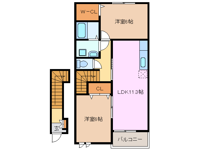 津市河芸町一色のアパートの間取り