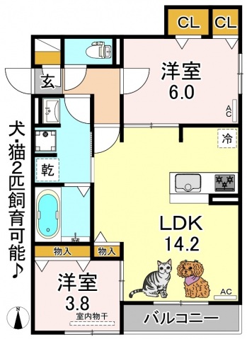 【Clashist平野西Eastの間取り】