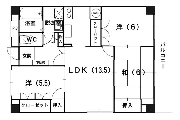 ラフォーレ花堂の間取り