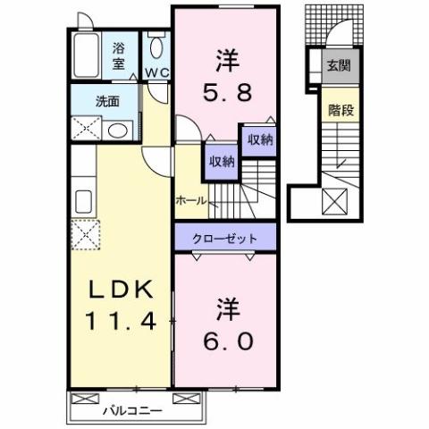 エクセレントハウスＫＣの間取り