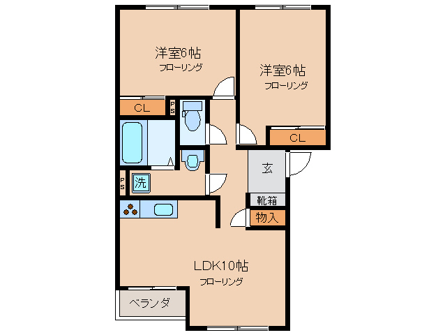 津市芸濃町林のアパートの間取り