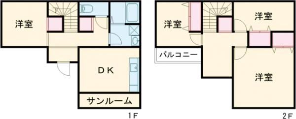 ガレージ付きオーシャンビュー戸建て亀水の間取り