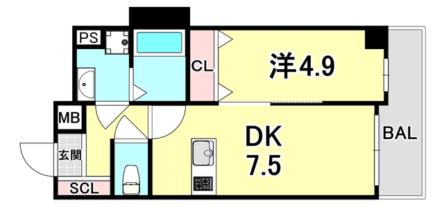 【ブランTAT尼崎七松町Iの間取り】