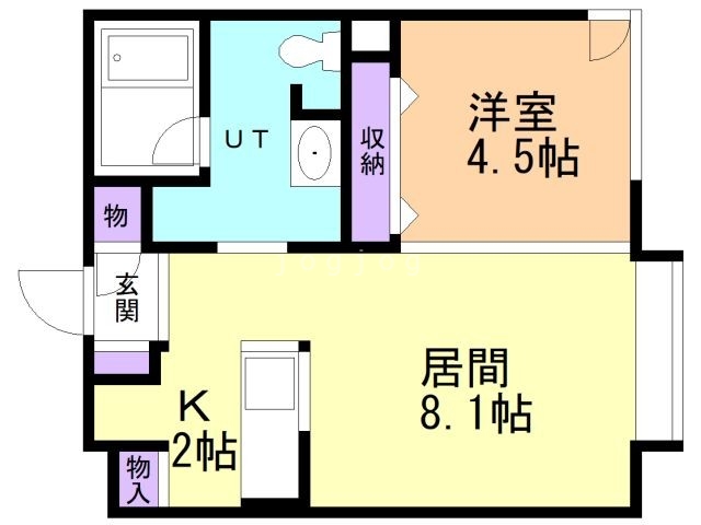 【札幌市北区北三十八条西のマンションの間取り】