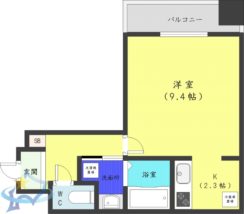 札幌市中央区南一条西のマンションの間取り