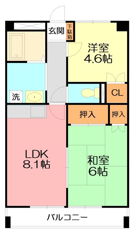 ブルースカイ平塚の間取り